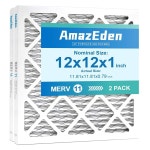 AmazEden 12x12x1 공기 필터 MERV 11 2팩 MPR 1000 FPR 7 AC 용광로 필터 홈 먼지 방어 교체 필터 정확한 11 81 x11 81 x0 79 : 아마젤