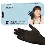 빌리빈 김민경 니트릴 장갑 M(중형), 블랙, 1개 : 주식회사 빌리브