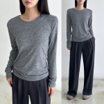 여자 가을 데일리 라운드넥 긴팔 무지 면 기본 이너 루즈핏 티셔츠 : 더심플 the simple