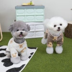 마일로앤코코 곰돌이 강아지 베스트 올인원 애견 후리스 수면조끼 가을옷 겨울옷 실내복 잠옷 : 마일로앤코코