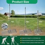 30 x10 접지판 헤비 듀티 잔디 평준화 갈퀴 흙을 위한 푸너 야드 도구 조정 가능한 노력 절약 손잡이 정원 상복 파종을 금속 조경 36 10 in... 