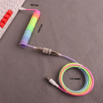 LANO 8 색 금속 비행가 커넥터 GX16 USB to Tpye C 키보드 나선형 케이블 PC 데스크 액세서리 커넥터 Pc Accessorie : 샤샤바니