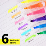 형광펜 치즐 팁 6색 자동 잉크 조절 기능 수성 무번짐 마커 목재 직워터 DIY 공예용 : 판다디