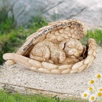 야외용 푸피홈 반려견 기념석, 개인 맞춤형 조각이 있는 반려견 기념석, 반려동물 묘지용 내후성 정원석, 반려동물을 기리는 뒷마당 및 기념... 