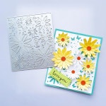 DIYOLOGY 데이지 플라워 메탈 커팅 다이 - 카드 제작용 세트 2 in 1 (배경 및 3D플라워) 스크랩북 웨딩 파티 앨범 종이 공예 장식용 플로럴... 