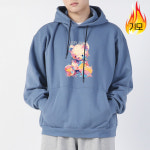 [아우라큐] 쭈리/기모 일자후드 H2509 후드티셔츠 남여공용 빅사이즈 물감곰 : 아우라큐