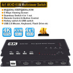 PC 키보드 마우스 U 디스크 프린터용 KVM303DH KVM 스위처 트리플 모니터 EU US UK 3 in 3 out 8K  60Hz 4K  144Hz 2024 : 샤샤바니