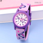 큐앤큐 어린이 아동 시간 공부 집룩 캐릭터 초등학생 키즈 방수 시계 V22A-009VY : 스타샵