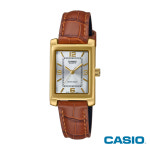 [정품] 국내발송 CASIO LTP-1234GLL-7A 아날로그 스퀘어 수능 학생 여성 가죽시계 여성가죽시계 : 미니타임