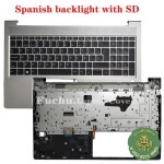 ProBook 450 G8 ZHAN 66Pro15 M21742-001 용 백라이트 손목 받침대 커버가있는 새 미국/LA/SP/UK 키보드 : 이지시스템01