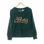 h&m 어벤추린그린 빅레터링자수 브이넥 니트 XS 수지네 구제 : 수지네 빈티지