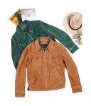 남성 월롱 포켓 바이크 가죽 스타일 아메리칸 염소가죽 자켓 카키 빈티지 RL : 직구루