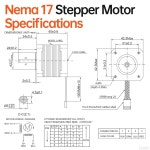 8 2상 고토크 0.41Nm(58.06온스 ) 바이폴라 42x40mm 1.5A 2.0 4와이어 샤프트 24mm 5mm 42스테퍼 케이블 1M : 뉴비즈니스20
