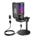PC용 탈로멘 USB 게이밍 마이크, / , 빠른 음소거 기능이 있는 RGB 콘덴서 마이크, 게인 컨트롤, 폭발 방지 필터, 디스코드 트위치 유튜브 동영상... 