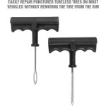 자동차 타이어 플러그 키트 도로변 비상 수리 도구 T형 손잡이 키트, 수리용 고무 스트립, 깎는 기계 : 일레븐스아워