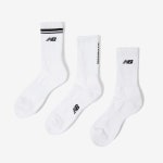 뉴발란스 NBGEEAP216 여성 올파일 변형로고 장목 여자 스포츠 양말 3PACK (화이트/블랙) : 스포츠 포켓