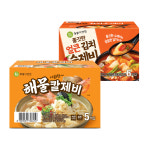1+1 이가자연면 쫄깃한 얼큰 김치수제비 6개입 + 해물칼제비 5개입 /상온보관 : 이가자연면