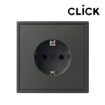 클릭 콘센트 다크그레이 스위치 CLICK 일렉트릭 인테리어 유럽형 정사각 전기콘센트 : 히트조명 공식스토어