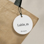 셀프 상품택 행택 옷 라벨 텍 의류 종이 택 태그 원형 50 단면 100매 소량 주문제작 : 디팩몰