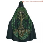 생명의 나무 셀틱 성인 망토 케이프 후드 중세 의상 마녀 위카 뱀파이어 엘프 푸림 카니발 파티 : 행운듬뿍