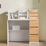 G1450 서랍 수납형 책꽂이 책상세트 1000 1인 일자형 편수책상 이케아 : 깔꾸미프렌즈