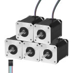 YEJMKJ 5팩 네마 17 스테퍼 모터 2상 1.8 0.84Nm(118.95온스 인치) 고토크 바이폴라 60mm 1.5 2.3A 4와이어 샤프트 24mm 5mm 42... 