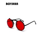 레옹 플립 선글라스 클립온 안경 플립업 클래식 하하 열리는 C1 금테 블랙 그레이 거울 천을 증정하다 : 현원샵8