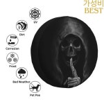 커스텀 공포 고딕 데스 스페어 타이어 커버 지프 SUV RV 캠핑카 휠 프로텍터 액세서리 14 인치 : 인생푸딩