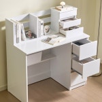 G1450 서랍 수납형 책꽂이 책상세트 1000 1인 일자형 편수책상 이케아 : 깔꾸미프렌즈