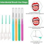 치간 브러시, 60개 소프트 브레이스 브러시 세트, 구강 위생 치아 청소용 치실 헤드 20개, 일회용 도구 40개(스타일러스 색상, 다양한... 