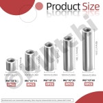 Hilitchi 28Pcs M6 원형 커넥터 너트 304 스테인리스 스틸 커플링 8mm 15mm 25mm 30mm 슬리브 막대 브래킷 기계적 구조용 M6... 