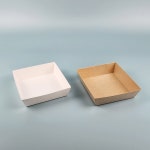 크라프트 샌드위치 케이스 뉴DR4호 100세트 정사각 일회용 포장 용기 종이 도시락 트레이 : 소라포장