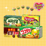초딩입맛 플렉스 간식선물세트 오리온 고래밥 초코송이 롯데 ABC초코쿠키 2종 츄파춥스 사탕 5개 + 러브 다이브 하트 스티커 1장 : 닥터박의 선택