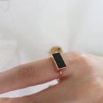 14K 블랙오닉스 사각 반지 : Anns9