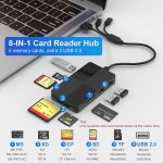 프로 듀오 어댑터 리더 - /컴퓨터/USB-C 장치용 SD/TF/MS/CF/XD 카드 8 in 1, Lightning+USB A+USB C 멀티 리더(USB 2.0 : 제이앤케이상점