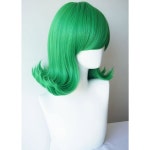 여성용 모농 그린 가발 녹색 물결무늬 녹색 가발 여성 의상 합성 가발 14인치 여성용 다쓰마키 의상 가발 (3325-1) : 지포리
