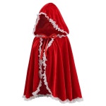 인월 여성 레드 라이딩 후드 코스튬 할로윈 크리스마스 코스프레 파티 벨벳 팬시 레드 망토 : 지포리