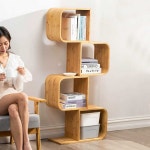 나선형 나무모양 책꽂이 책선반 원목 북스탠드 스탠드 프레임 Y자형 사무실 북트리 7단 1단 커브드 S형 책장 : 다솜21