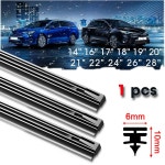 자동차 앞 유리 와이퍼 블레이드 인서트 부드러운 천연 고무 리필 스트립 액세서리 14 16 17 18 19 20 21 22 24 26 6mm NR 14 : 프리모드샵