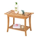 대나무 원목 방수 욕실의자 2단 목욕탕 샤워벤치 벤치 : 용진물류