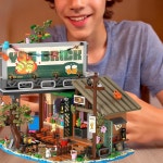 피어 바 미니 빌딩 블록 세트 LED 조명 - 1108PCS 나무 캐빈 포레스트 하우스 MOC 스트리트 뷰 마이크로 빌딩 브릭 장난감 크리에이티브 이상... 