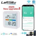 Tuya WiFi 온도 습도 센서 스마트 라이프 백라이트 LCD 화면 습도계 온도계 지원 Alexa Google Assistant : 타워테크.