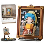 MEIST 미니 빌딩 블록 귀여운 3D 페인팅 모델 세트, 창의적인 DIY 시뮬레이션 입자 입체 사진 컬렉션 빌딩 블록 장난감, 홈 데코 (진주 귀걸이를... 