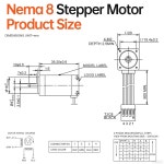YEJMKJ 네마 8 스테퍼 모터 2상 1.8 2.8Ncm(3.97온스 인치) 고토크 바이폴라 40mm 11 0.5A 4-리드 샤프트 10mm 4mm 20 케이블 0.5M 3D... 