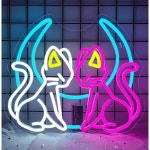 캣앤문 LED 네온사인 코랄 쉘 클라운피쉬 상어 아크릴 네온 조명과... 침실 바 펍 파티 USB 전원 5V에 켜졌습니다 Moon Cat : 포멜로웨이브