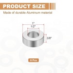 파티킬 6PCS 알루미늄 스페이서 1/2 X 1 금속 3/8L 나사 고정 원형 부싱 5/16인치 볼트 실버 1/4 Black : 바아상점