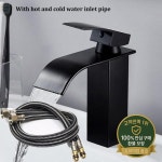 폭포 세면기 스테인레스 스틸 수도꼭지 블랙 냉온수 입구 파이프 화장실 욕실 홈 : 구룡산업