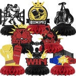 SJcysrilla 8PCS 복싱 생일 허니콤 센터피스 파티 장식 스포츠 테마 용품 : 딜라잇25