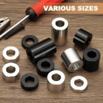 파티킬 12PCS 알루미늄 스페이서 1/2 X 1 금속 3/8L 나사 고정 원형 부싱 5/16인치 볼트 실버 1-1/2 Black : 바아상점