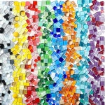 Zeffy 2 2파운드 8가지 색상 모자이크 타일 분리 보관함이 있는 공예용 DIY 혼합 불규칙 모양 유리 홈 데코 아트 프로젝트 : 제이바이바이제이